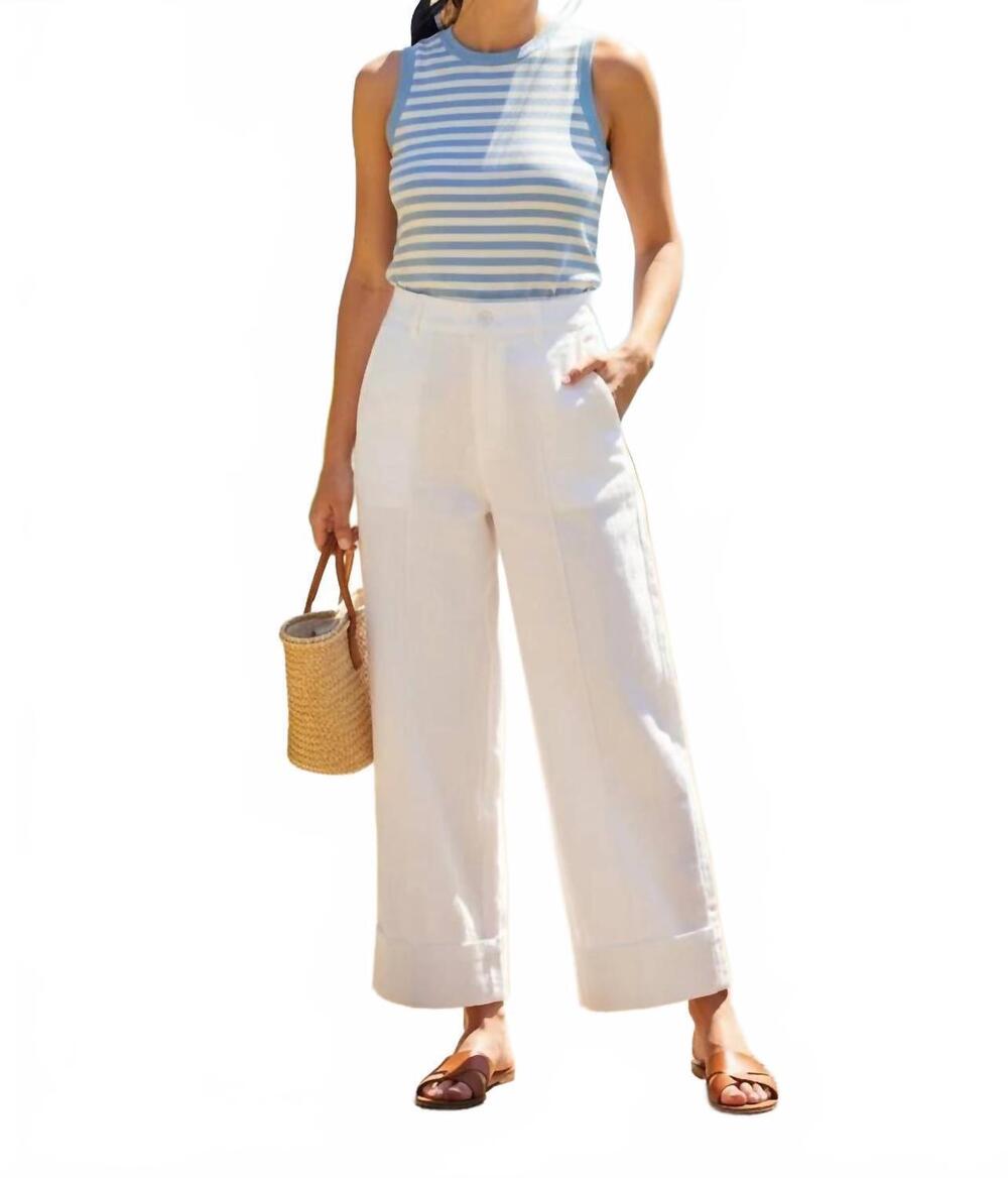 NEW ENTRO high waist wide leg pants in off white
